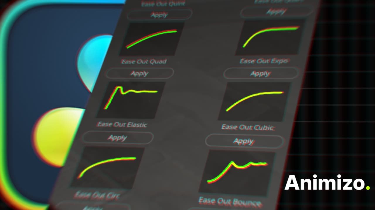 Animizo procedural easing modifier for DaVinci Resolve Fusion